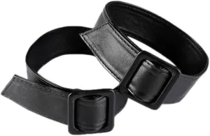 1 Pair Faux Leather Detachable Wrist Cuff Replacement with Adjustable Buckles for Wind Trench Coat Jacket