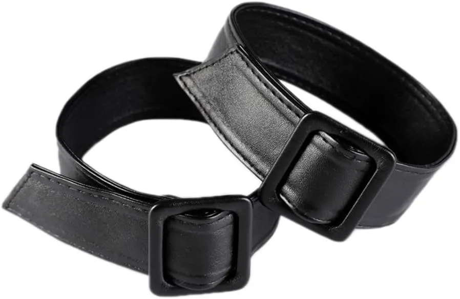 1 Pair Faux Leather Detachable Wrist Cuff Replacement with Adjustable Buckles for Wind Trench Coat Jacket