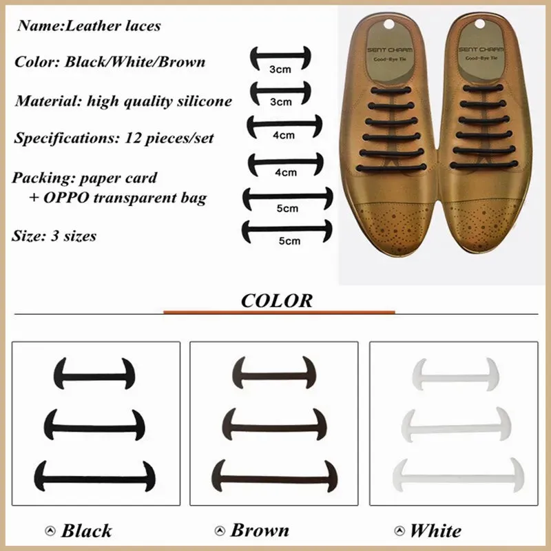 12pcs Stretch no Tie Silicone Elastic Sneakers Shoe Laces for Kids & Adults