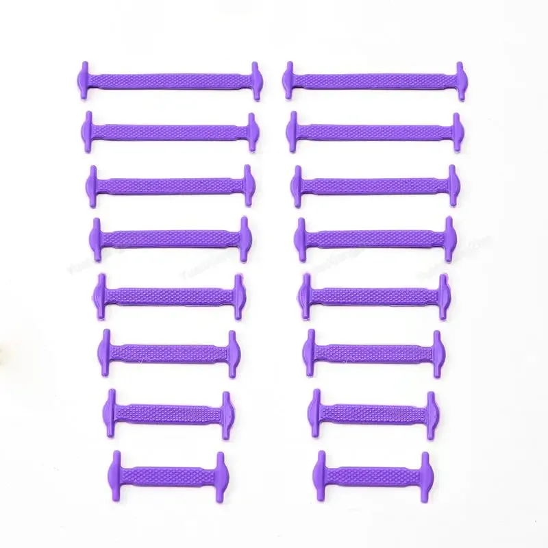 16pcs Silicone no Tie Elastic Sneakers Shoe Laces for Kids & Adults Shoes