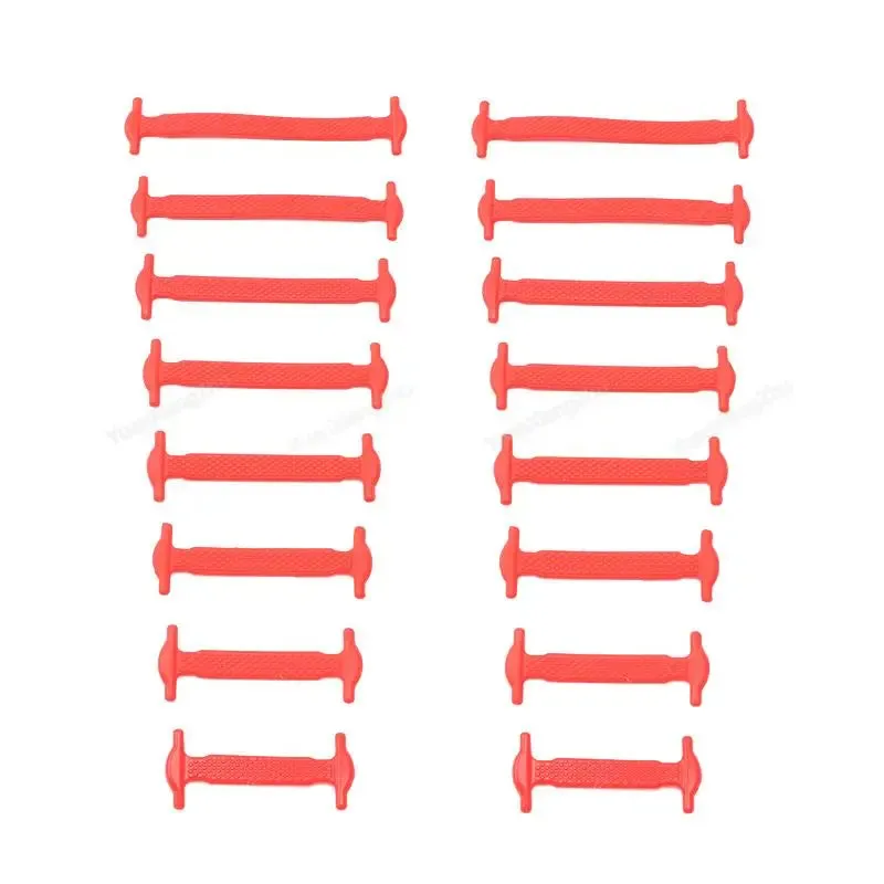 16pcs Silicone no Tie Elastic Sneakers Shoe Laces for Kids & Adults Shoes