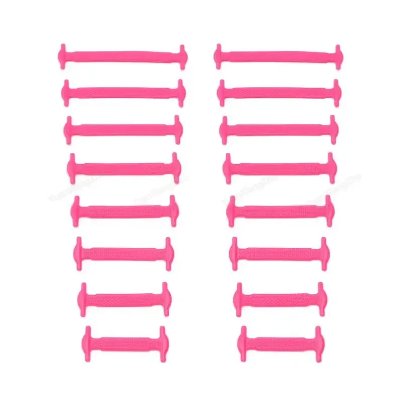 16pcs Silicone no Tie Elastic Sneakers Shoe Laces for Kids & Adults Shoes