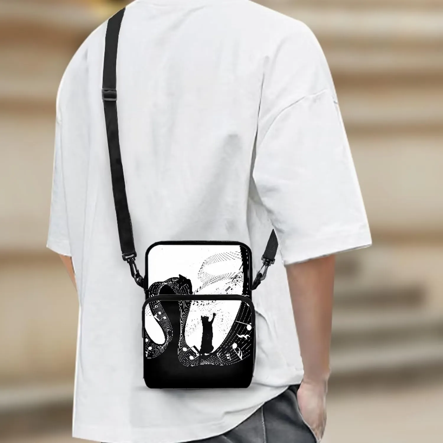 2 Layer Crossbody Bag Travel Shoulder Sling Bags Purse Wallet Holder for Women Men Girls