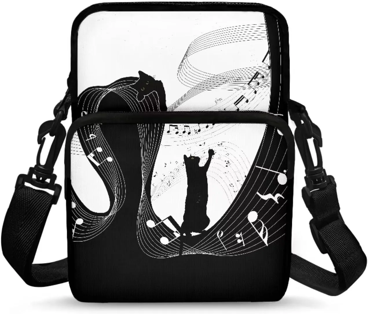 2 Layer Crossbody Bag Travel Shoulder Sling Bags Purse Wallet Holder for Women Men Girls