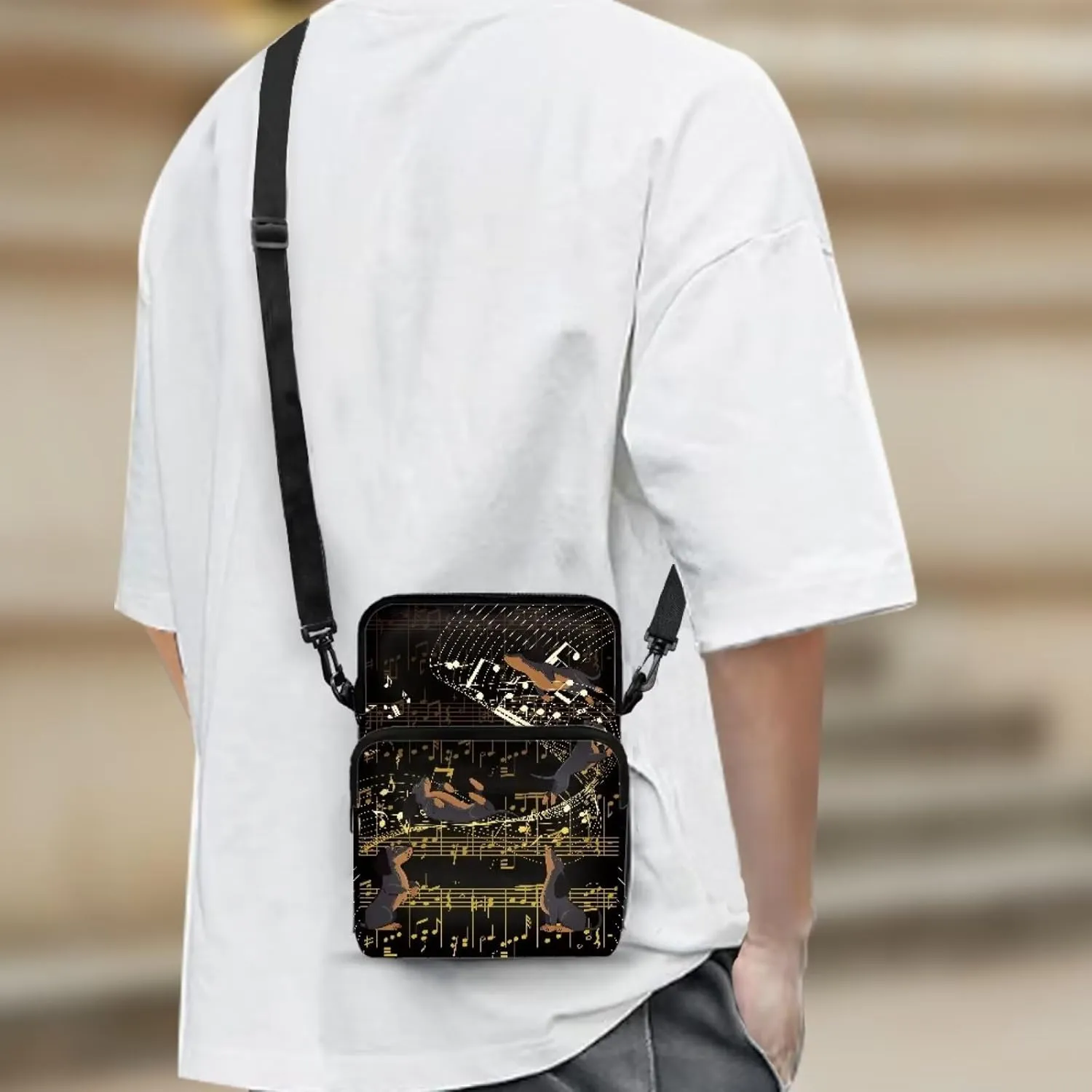 2 Layer Crossbody Bag Travel Shoulder Sling Bags Purse Wallet Holder for Women Men Girls