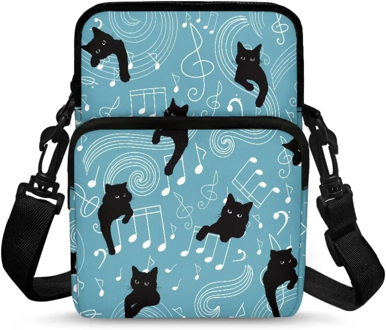 2 Layer Crossbody Bag Travel Shoulder Sling Bags Purse Wallet Holder for Women Men Girls