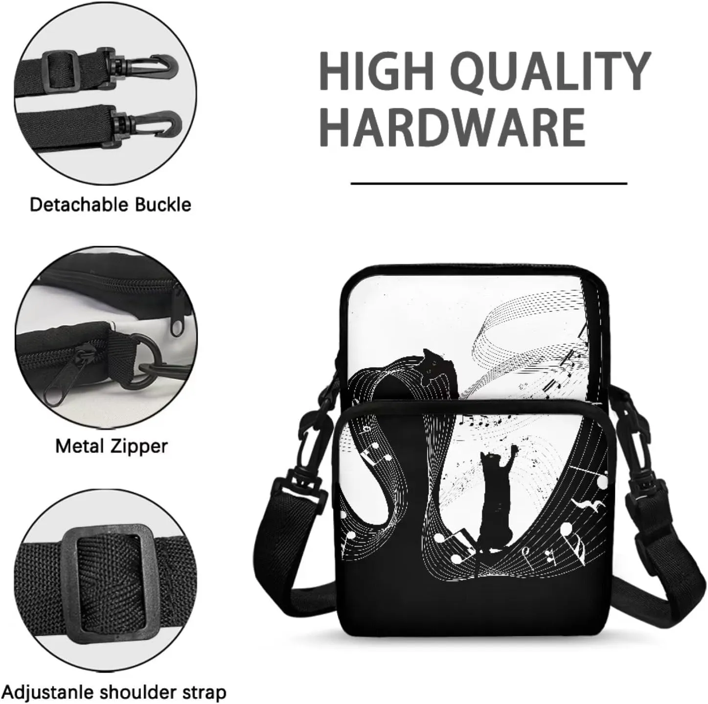 2 Layer Crossbody Bag Travel Shoulder Sling Bags Purse Wallet Holder for Women Men Girls