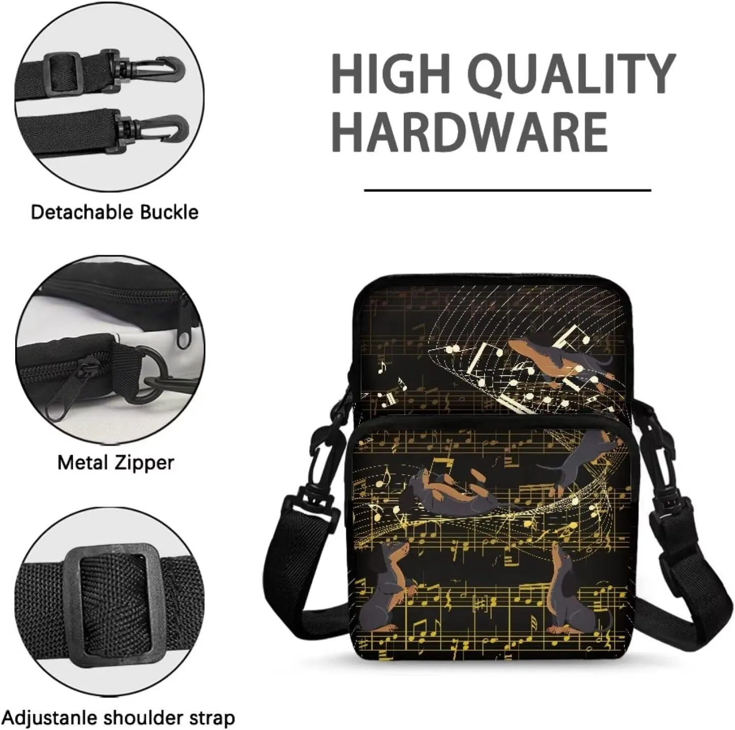 2 Layer Crossbody Bag Travel Shoulder Sling Bags Purse Wallet Holder for Women Men Girls