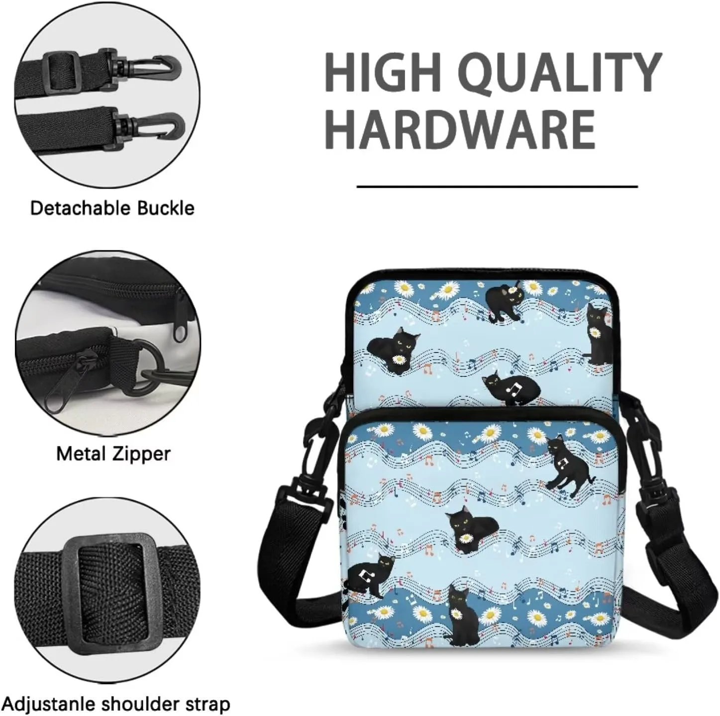 2 Layer Crossbody Bag Travel Shoulder Sling Bags Purse Wallet Holder for Women Men Girls