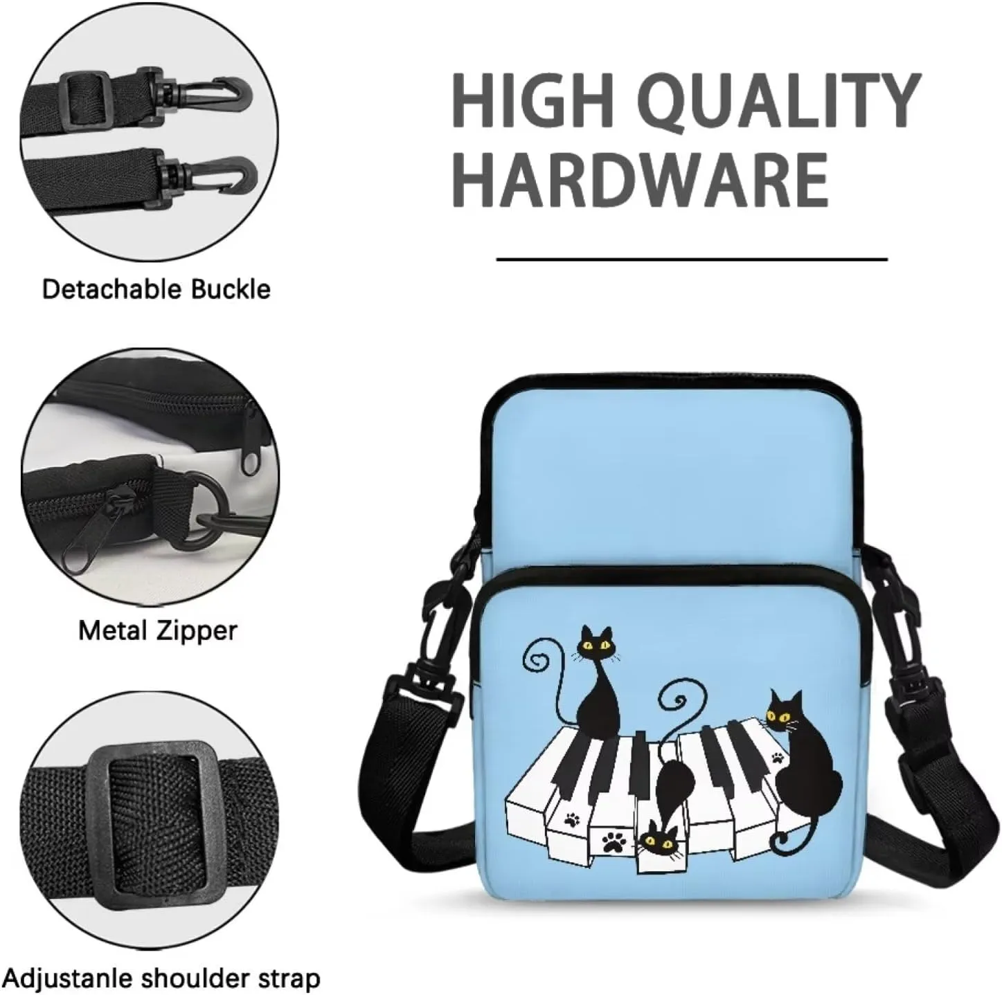 2 Layer Crossbody Bag Travel Shoulder Sling Bags Purse Wallet Holder for Women Men Girls