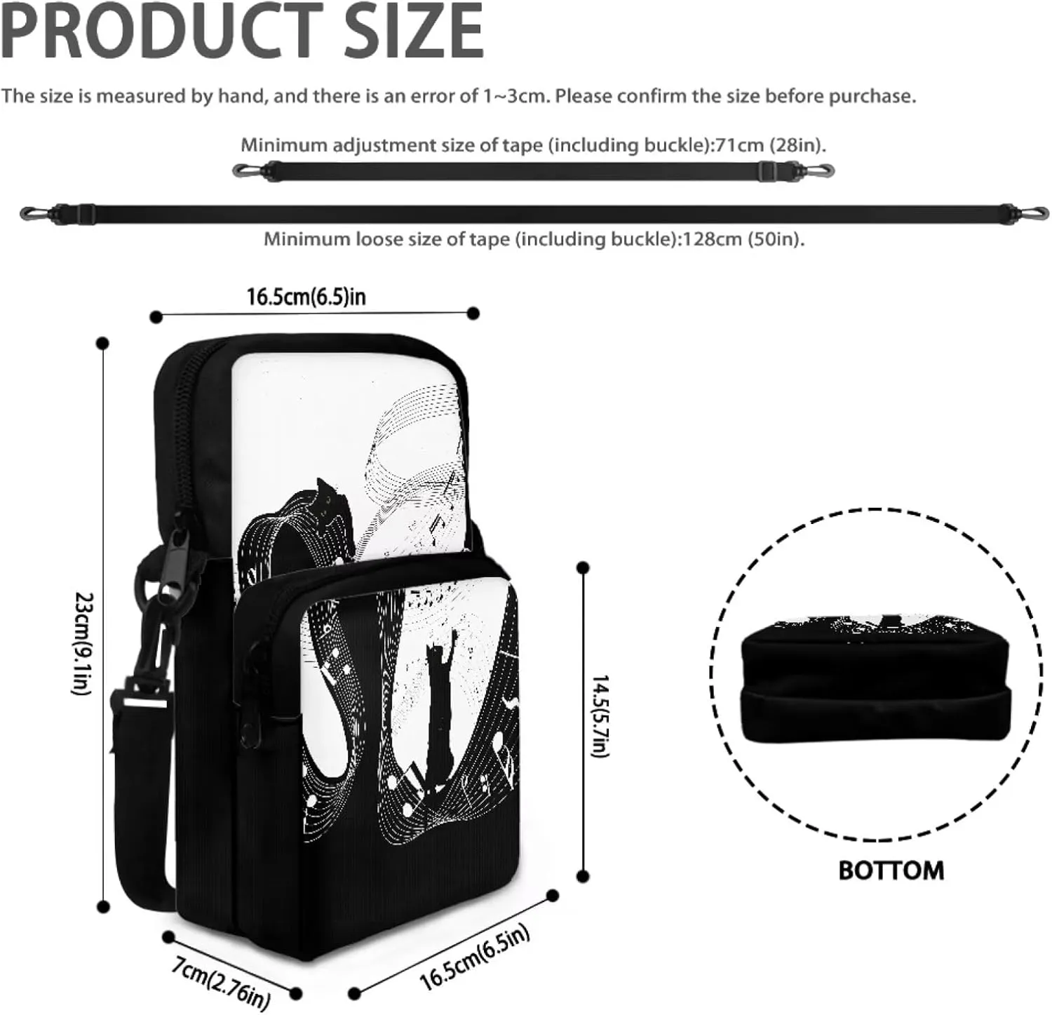 2 Layer Crossbody Bag Travel Shoulder Sling Bags Purse Wallet Holder for Women Men Girls