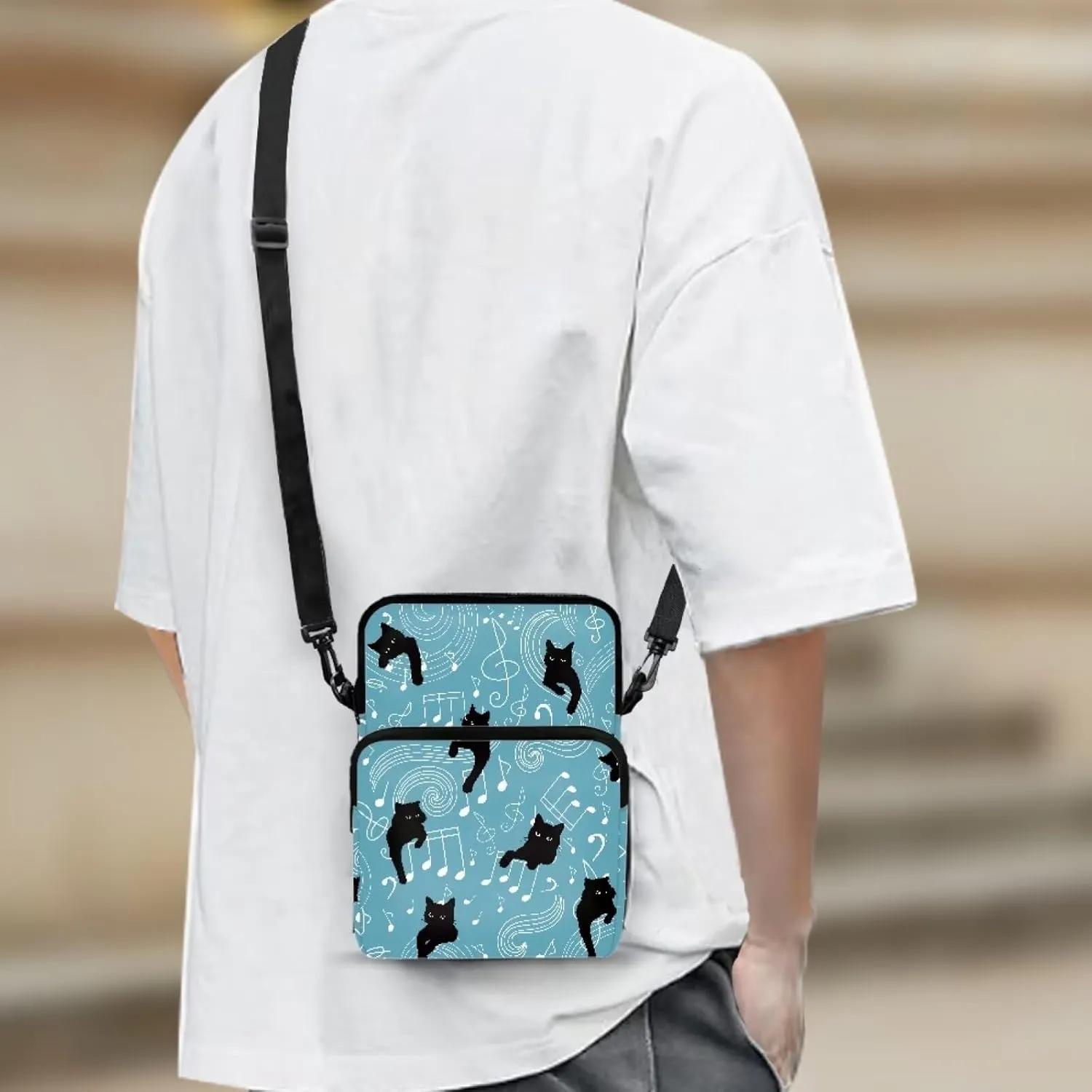 2 Layer Crossbody Bag Travel Shoulder Sling Bags Purse Wallet Holder for Women Men Girls
