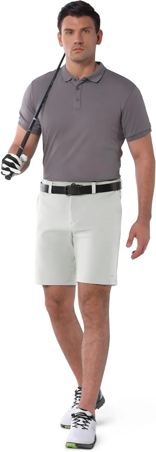 33,000ft Men's Golf Shorts 9" Dry Fit Stretch Golf Short UPF 50  Lightweight Flat Front Golf Shorts with Pockets