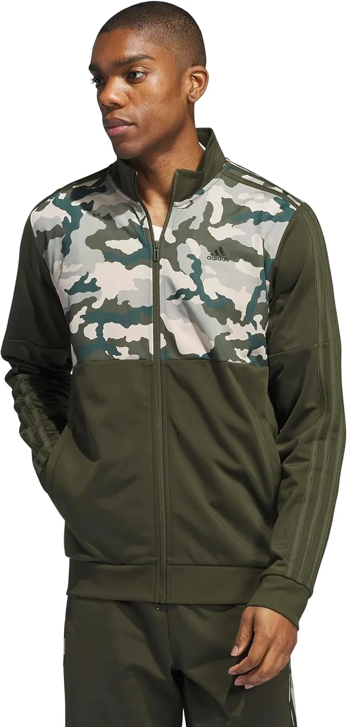adidas Men's Essentials Camouflage Tricot Track Jacket