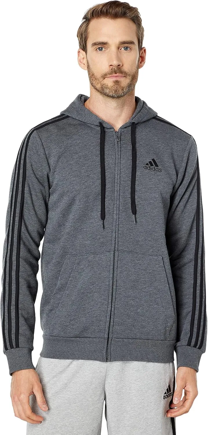 adidas Men's Essentials Fleece 3-Stripes Full-Zip Hoodie