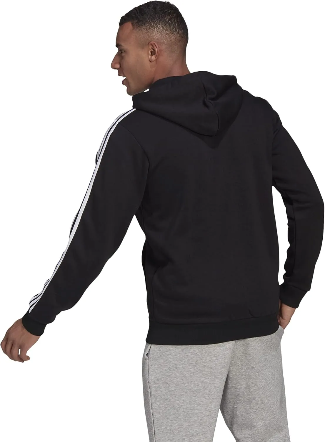 adidas Men's Essentials Fleece 3-Stripes Full-Zip Hoodie
