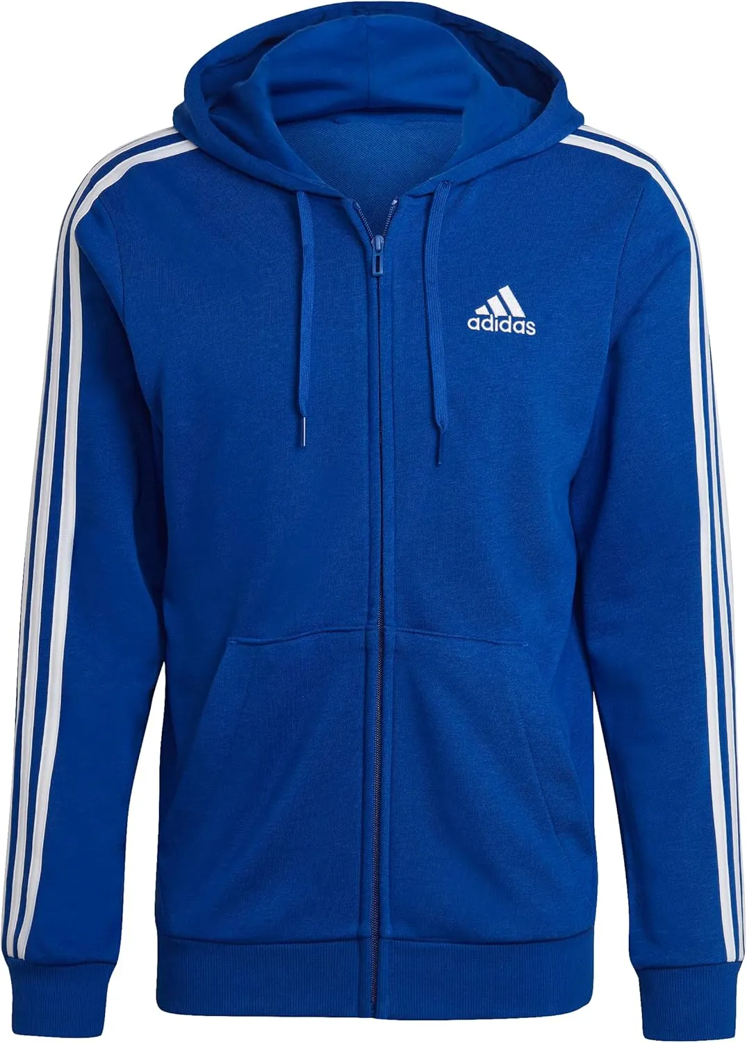 adidas Men's Essentials French Terry 3-Stripes Full-Zip Hoodie