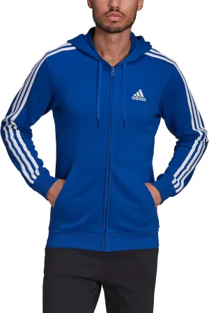 adidas Men's Essentials French Terry 3-Stripes Full-Zip Hoodie