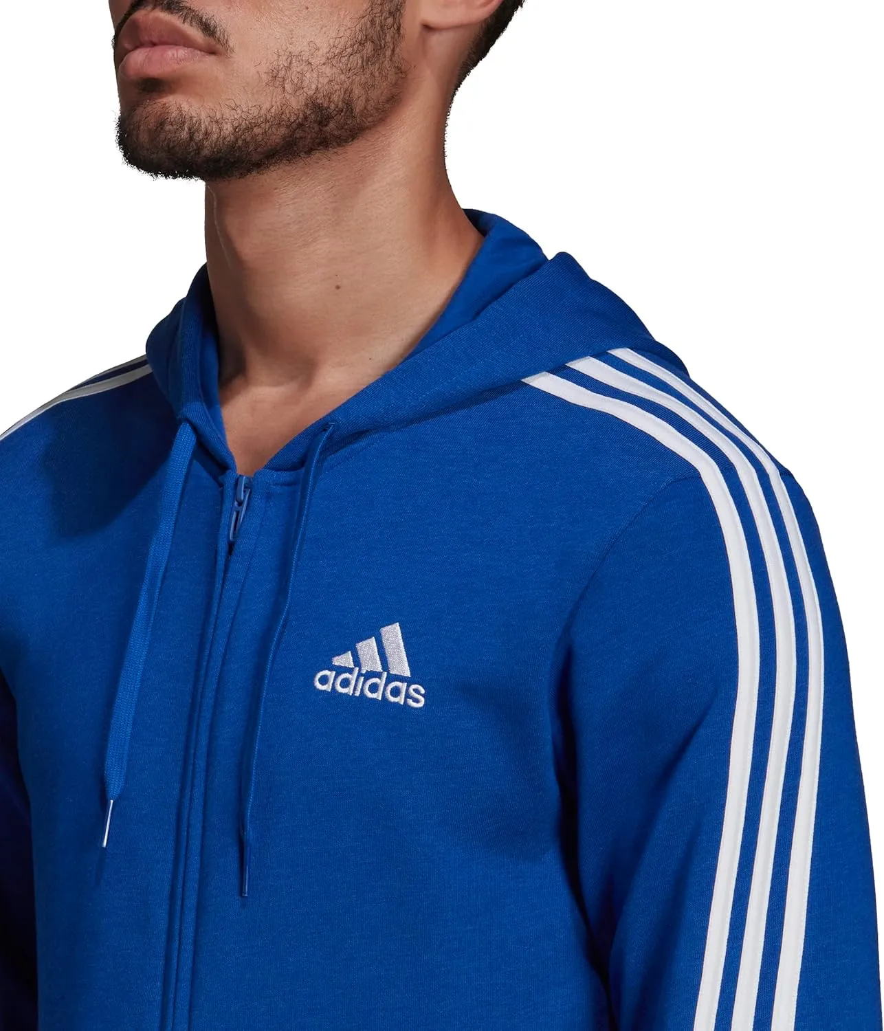 adidas Men's Essentials French Terry 3-Stripes Full-Zip Hoodie