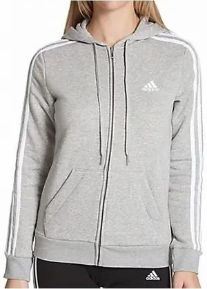 adidas Women's Essentials Fleece 3-Stripes Full-Zip Hoodie