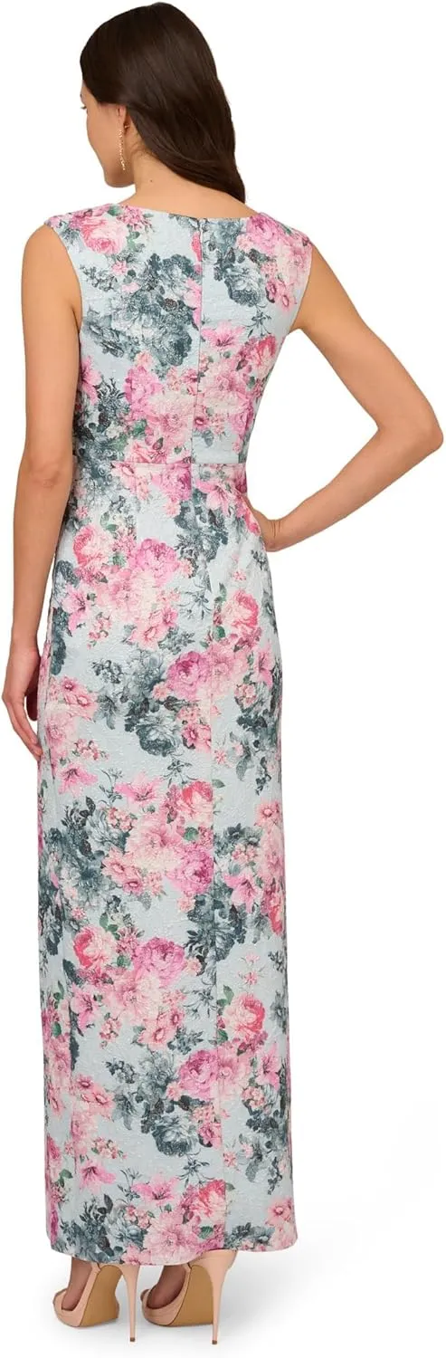 Adrianna Papell Women's Jacquard Long Dress