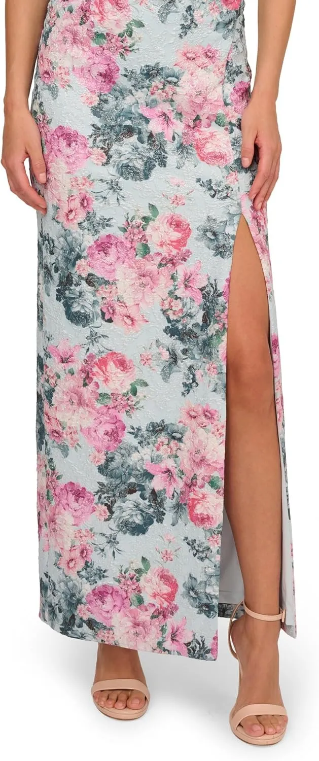 Adrianna Papell Women's Jacquard Long Dress