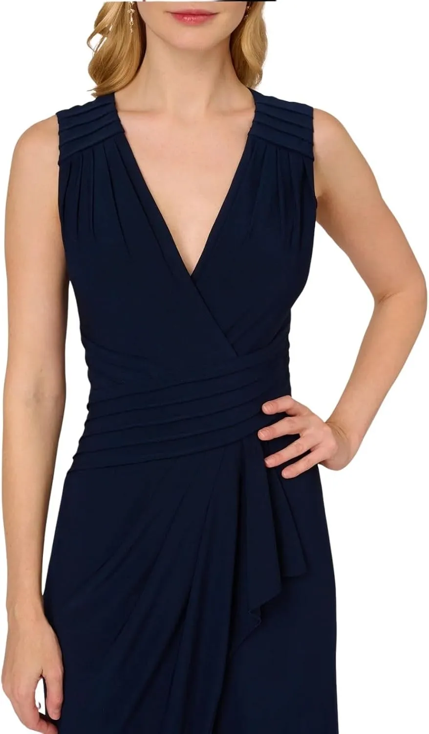 Adrianna Papell Womens Pintuck Jersey JumpsuitJumpsuit