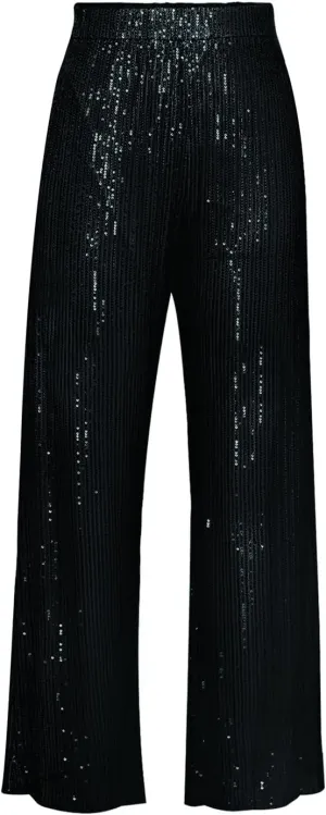 Aelidiya Women's Glitter Sequin Long Loose Pants Bling Party Clubwear Elastic Casual Pants