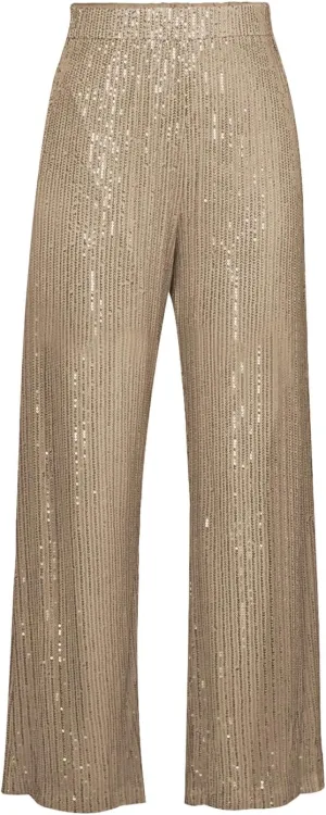 Aelidiya Women's Glitter Sequin Long Loose Pants Bling Party Clubwear Elastic Casual Pants