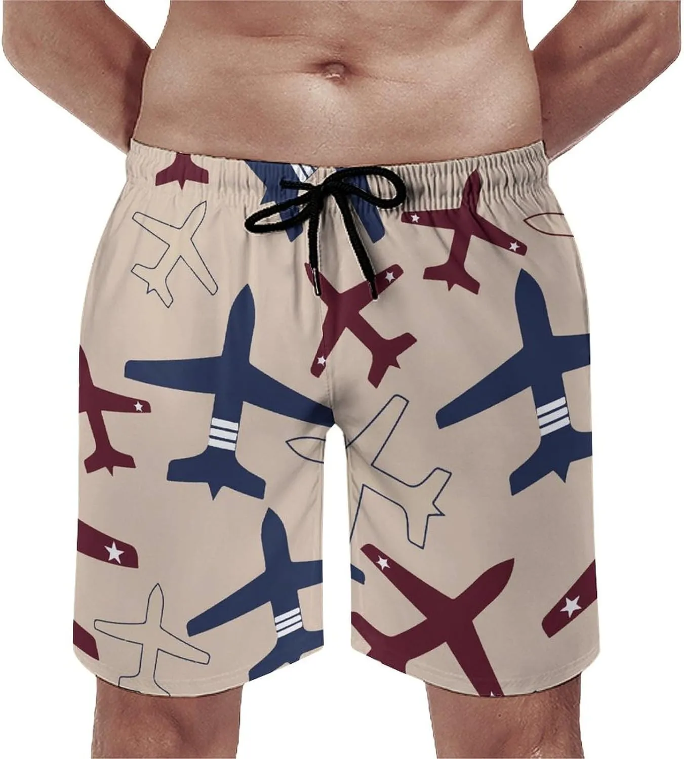 Aircraft Airplane Flying Men's Swim Trunks Quick Dry Bathing Suit Swimming Shorts Beach Swimwear