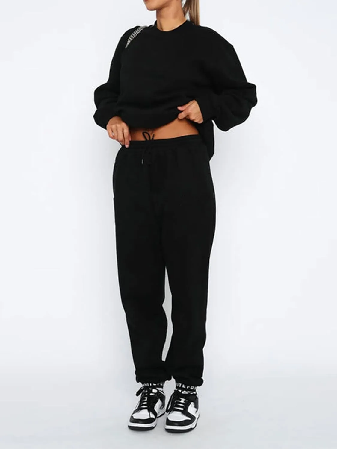 Alunzoem Jogger Sets for Women 2 Piece Sweatsuit Outfits Long Sleeve Pullover Sweatshirt Pants Set Tracksuit