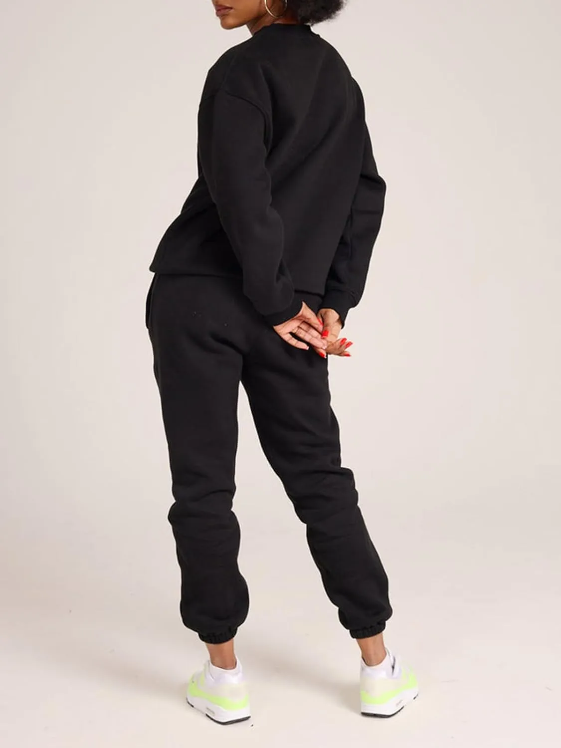 Alunzoem Jogger Sets for Women 2 Piece Sweatsuit Outfits Long Sleeve Pullover Sweatshirt Pants Set Tracksuit