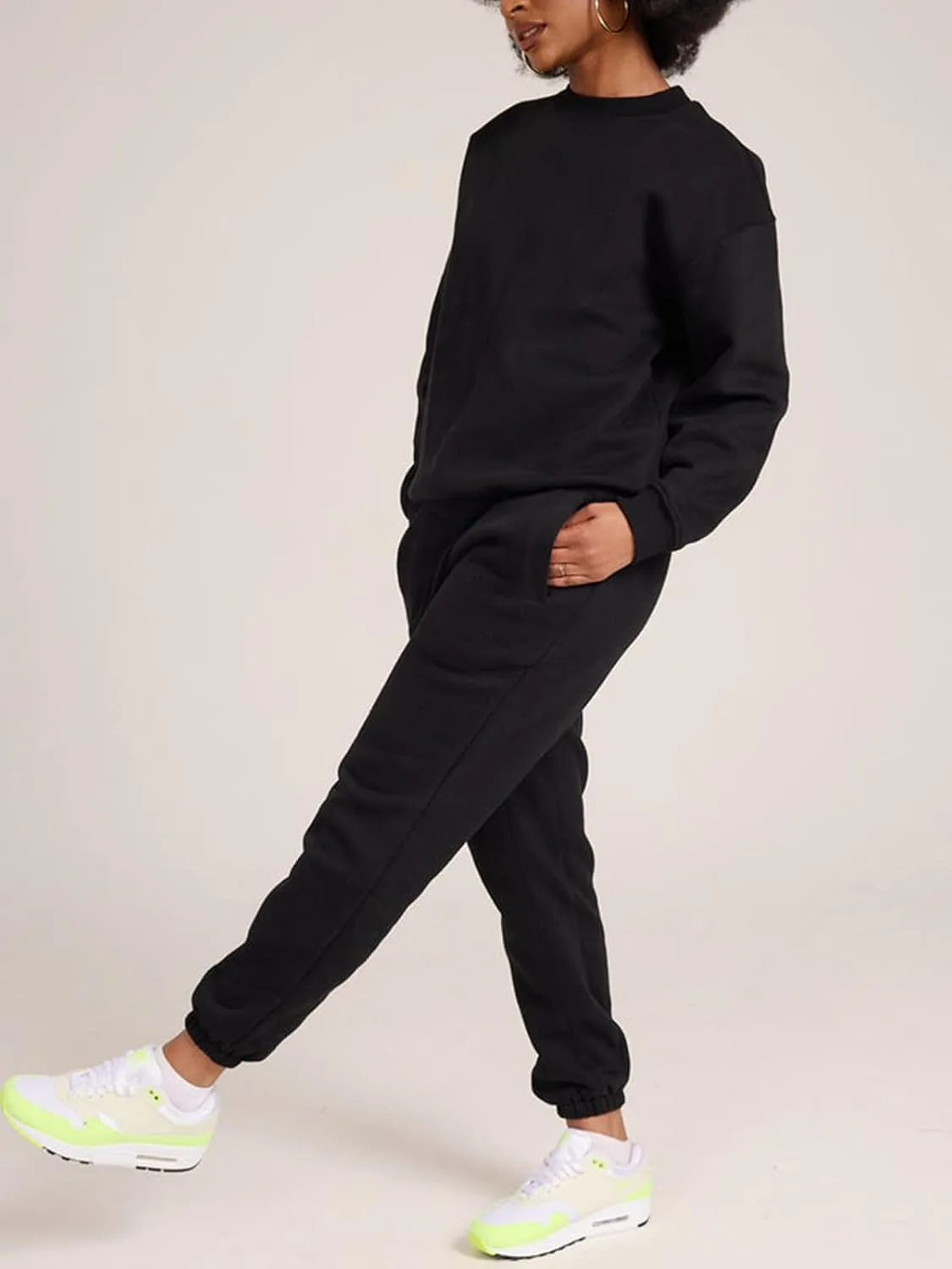 Alunzoem Jogger Sets for Women 2 Piece Sweatsuit Outfits Long Sleeve Pullover Sweatshirt Pants Set Tracksuit