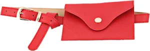 Andongnywell Womens Removable Waist Bag Leather Belt Fanny Pack Waist Pouch Belt Bags Small Pouch with Removable Belt