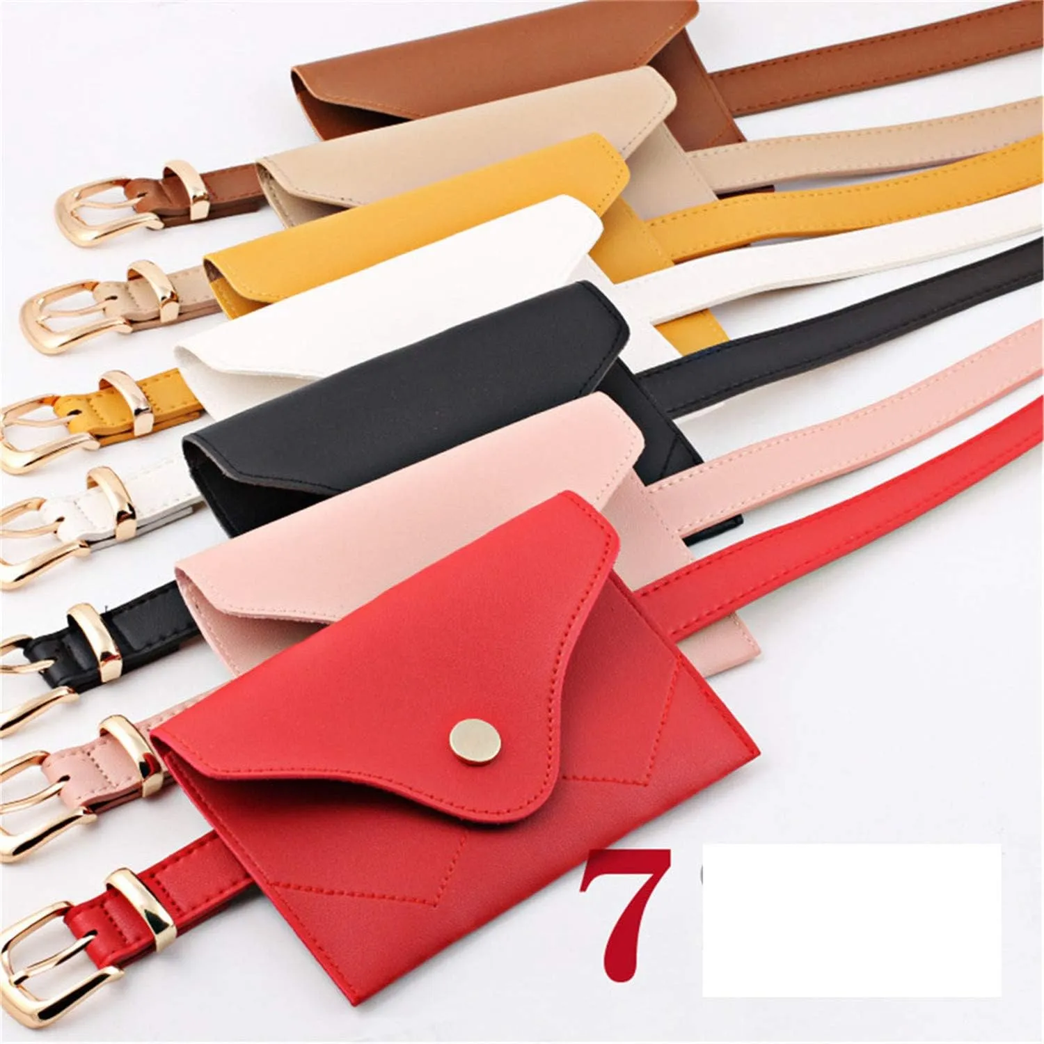 Andongnywell Womens Removable Waist Bag Leather Belt Fanny Pack Waist Pouch Belt Bags Small Pouch with Removable Belt