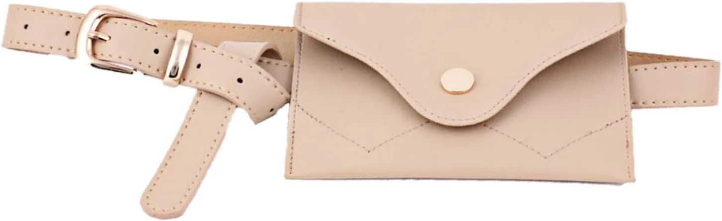 Andongnywell Womens Removable Waist Bag Leather Belt Fanny Pack Waist Pouch Belt Bags Small Pouch with Removable Belt