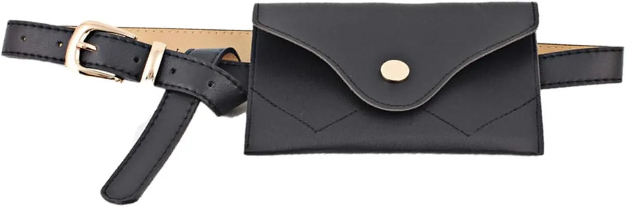 Andongnywell Womens Removable Waist Bag Leather Belt Fanny Pack Waist Pouch Belt Bags Small Pouch with Removable Belt