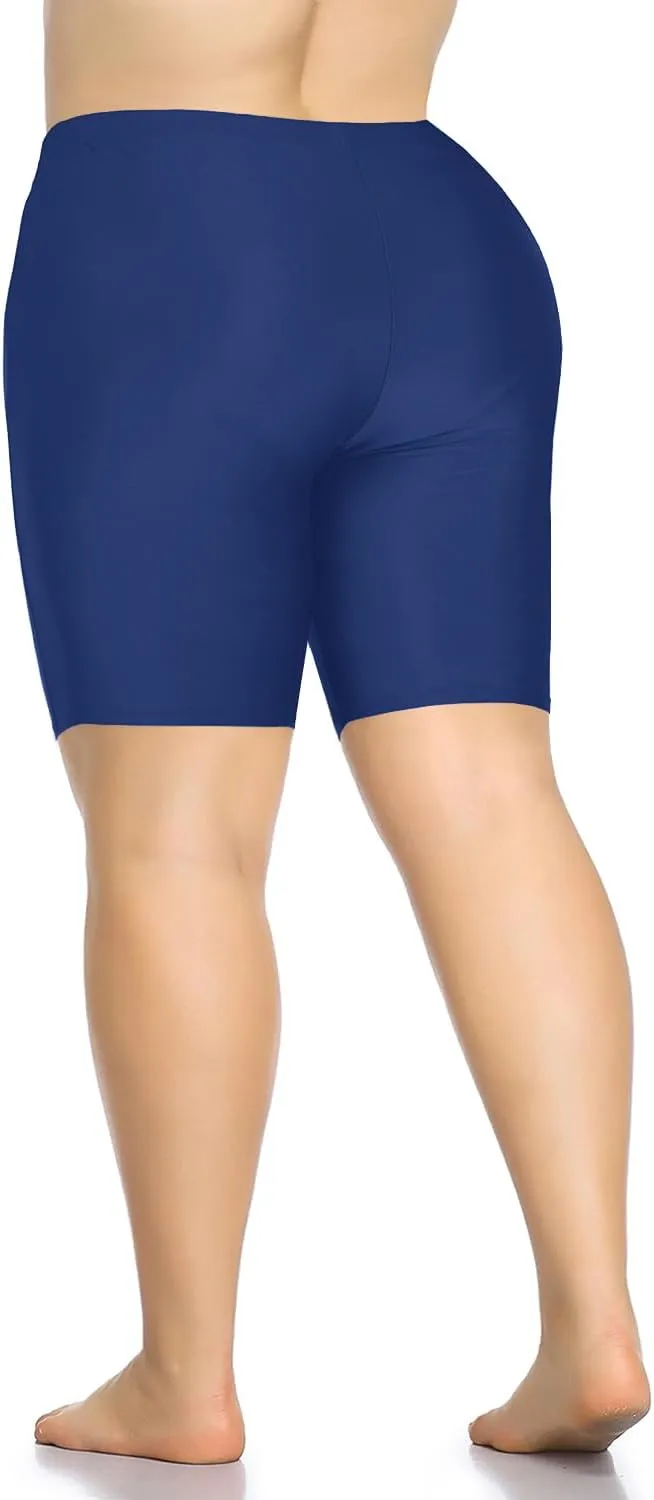 Aqua Eve Plus Size Swim Shorts Women Tummy Control Swimsuit Bottoms High Waisted Bikini Bottom