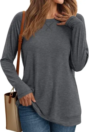 AUTOMET Womens Long Sleeve Shirts Casual Loose Fit Tops Fall Fashion Dressy Basic Trendy Outfits Clothes 2024