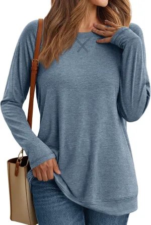 AUTOMET Womens Long Sleeve Shirts Casual Loose Fit Tops Fall Fashion Dressy Basic Trendy Outfits Clothes 2024