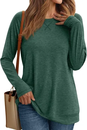 AUTOMET Womens Long Sleeve Shirts Casual Loose Fit Tops Fall Fashion Dressy Basic Trendy Outfits Clothes 2024