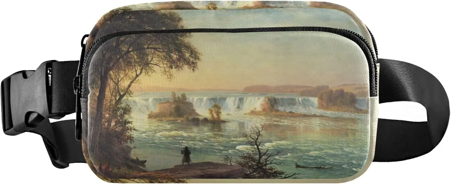 Bierstadt Albert Falls St Scenery Womens Fanny Pack Waterproof Belt Bag Hip Pack Cute Cross Body Waist Purse