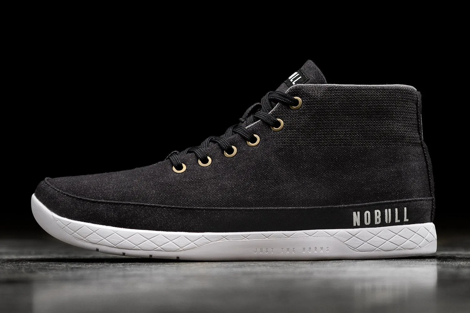 BLACK DENIM CANVAS MID TRAINER (MEN'S)