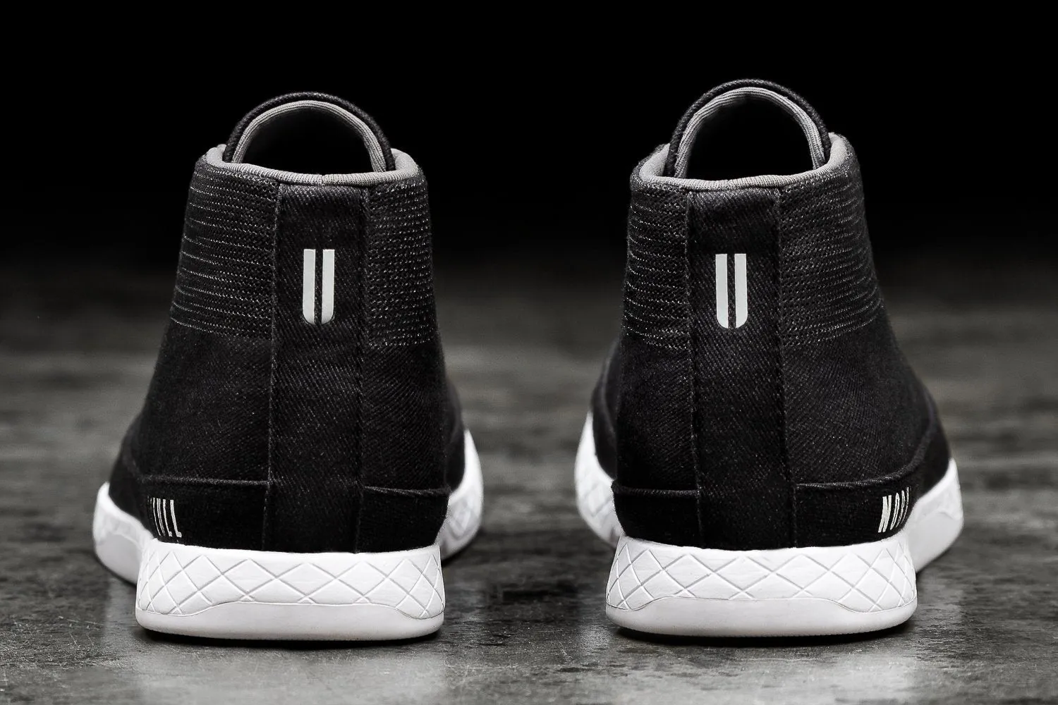 BLACK DENIM CANVAS MID TRAINER (WOMEN'S)