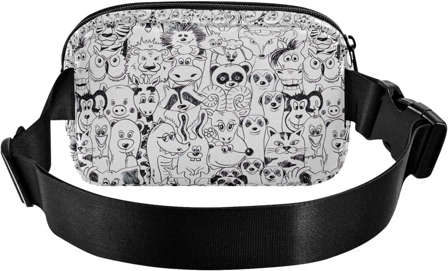 Black White Animals Waterproof Fanny Packs Women Everywhere Belt Bag Fashion Crossbody Waist Pack