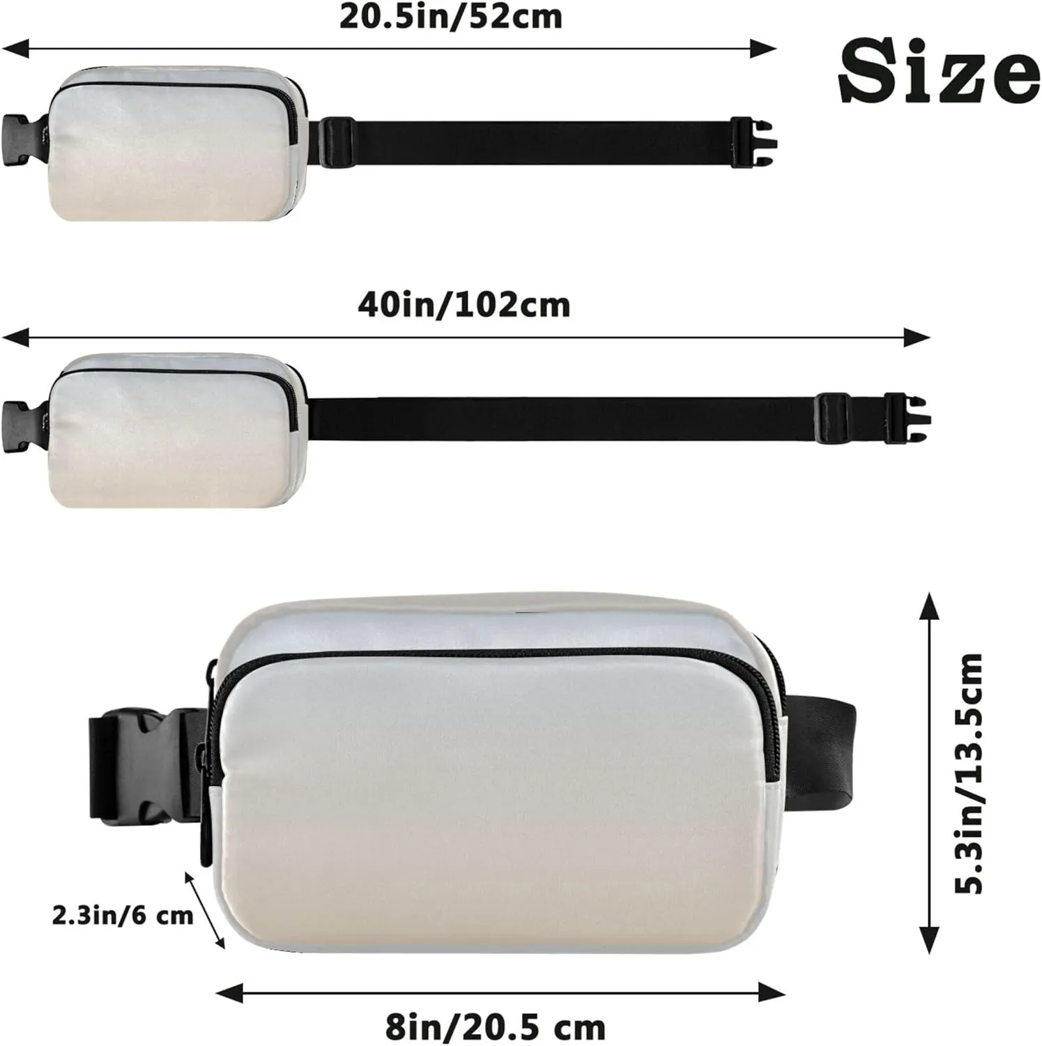 Blue Bisque Gradient Fanny Packs for Women Belt Bags Hip Pack Waterproof Cartoon Travel Waist Pack for Men