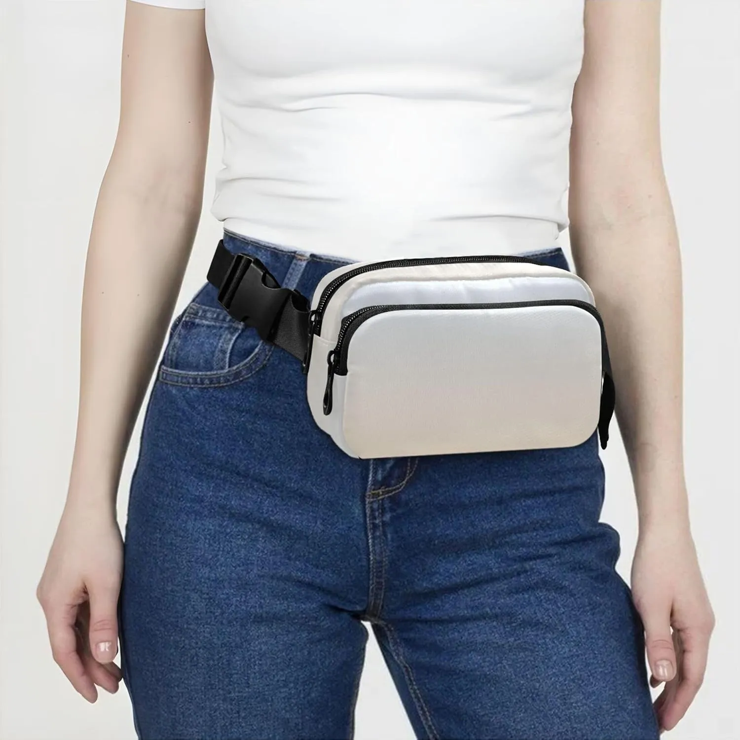 Blue Bisque Gradient Fanny Packs for Women Belt Bags Hip Pack Waterproof Cartoon Travel Waist Pack for Men