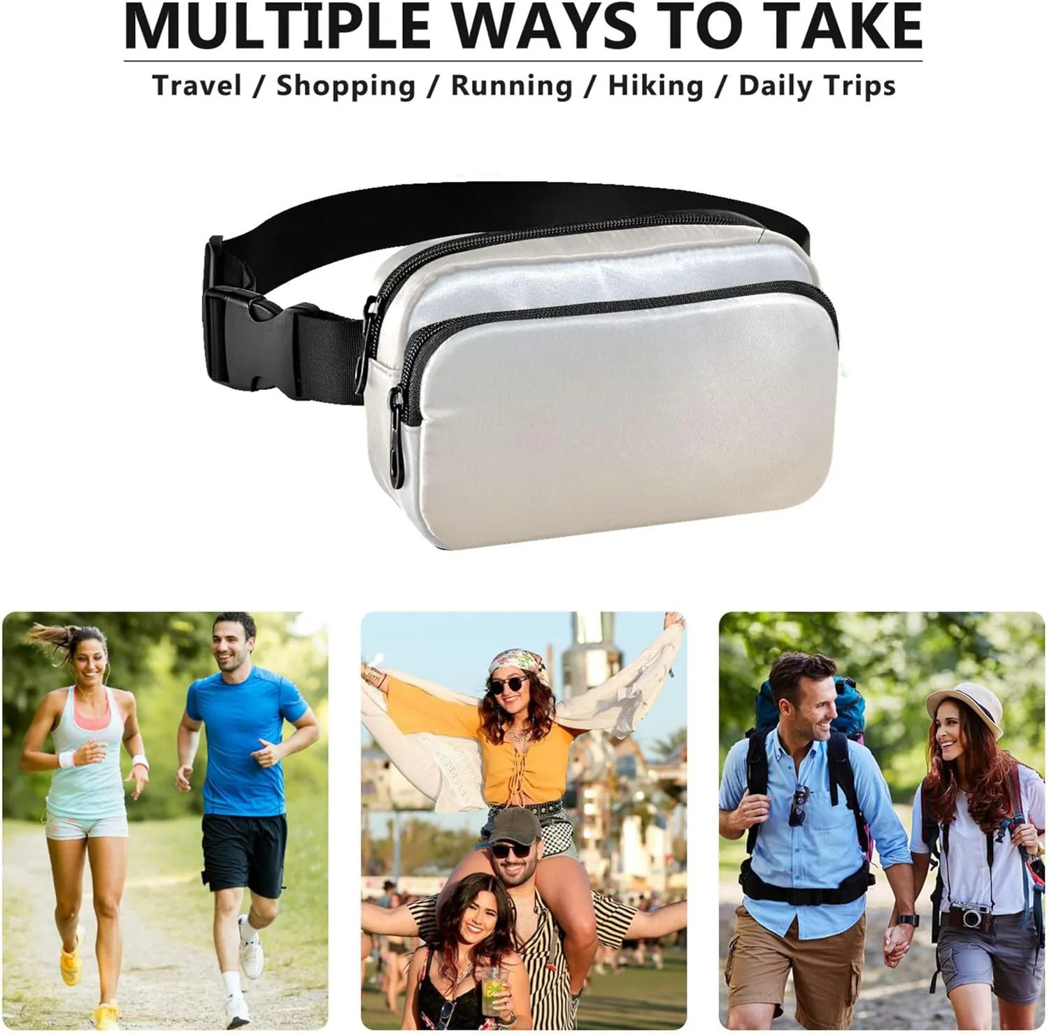 Blue Bisque Gradient Fanny Packs for Women Belt Bags Hip Pack Waterproof Cartoon Travel Waist Pack for Men