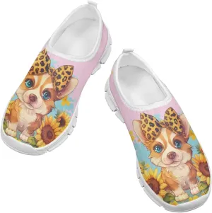 Boys Girls Slip Ons Flat Lightweight Sneakers Walking Casual Loafers Comfortable Art Painted Travel Outdoor Shoes for Big Kids US Size 11-15