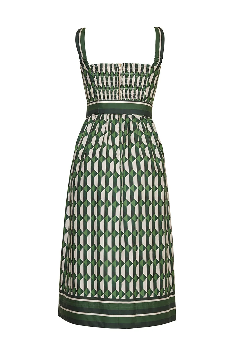Candace Dress in Tile Green